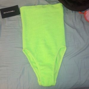 Neon lime one piece swimsuit
